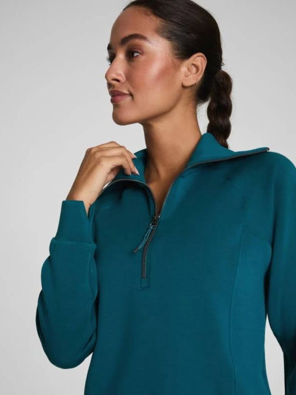 Spanx Air Essentials High Neck Half Zip Sweatshirt L